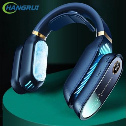 Mini Neckband Fan Portable Bladeless Fan Rechargeable Leafless Hanging Fans Air Cooler Cooling Wearable Neckband Fans Neck Fans