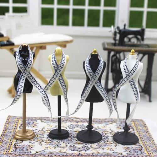 1/12 Dollhouse Miniature Accessories Mini Resin Mannequin Ruler Set Simulation Dress Form Model Toys for Doll House Decoration
