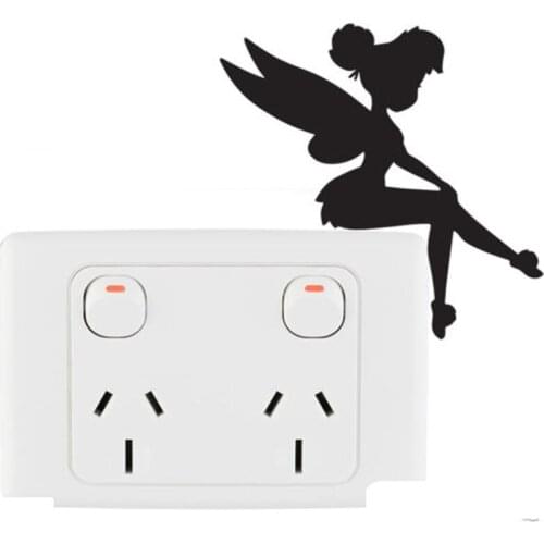 Cartoon Magic Girl Vinyl Decoration Switch Sticker Children Lightswitch Decals 5WS0010