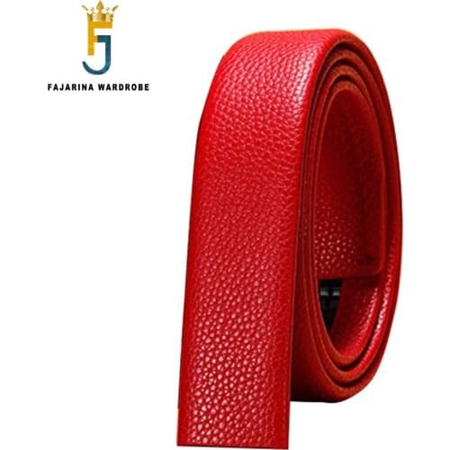 FAJARINA Quality Genuine Leather the 2nd Layer Men Automatic Ratchet Styles 3.5cm & 3.0cm Belts without Buckle N17FJ1056