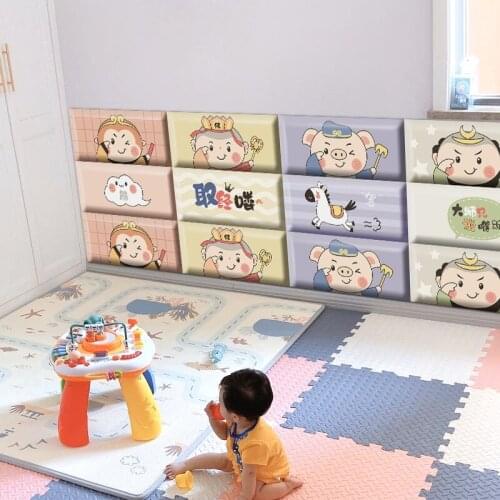 Soft Pack Wall Stickers Bed Headboard Protect Baby Back Cushion Self-adhesive Childrens Anti-collision Bedroom Background Decor