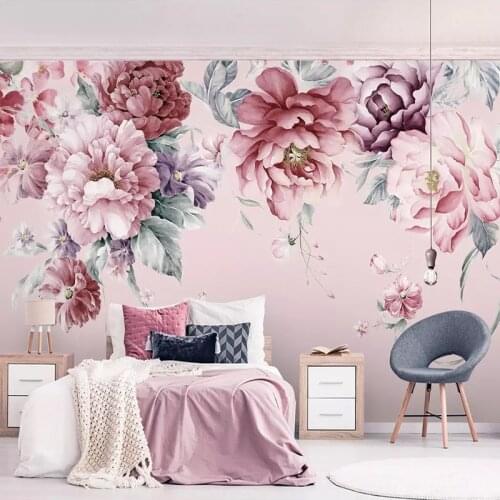 Bacal Custom Any Size Mural Wallpaper Modern Pastoral Flowers Photo Wall Paper Living Room Wedding House 3D Papel De Parede