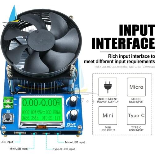 150W Adjustable Constant Current Electronic Load Battery Capacity Tester Lead-acid Lithium Discharge Capacity Meter Voltmeter