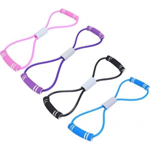 Newest Arrival Stretch Band Rope 8 Shape Yoga Rally Strap Latex Rubber Arm Resistance Fitness Exercise Pilates Yoga Gym