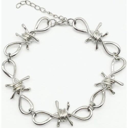 New Wire Brambles Iron Unisex Choker BraceletWomen Hip-hop Gothic Punk Style Barbed Wire Brambles Chain Bracelet Gifts Friends