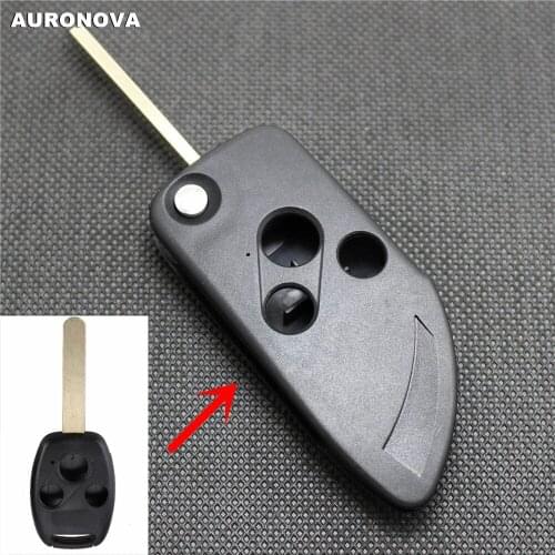 AURONOVA New Upgrade Flip Folding Key Shell for Honda Accord City Fit Odyssey 3 Buttons Knife Shape Design Remote Car Key Case