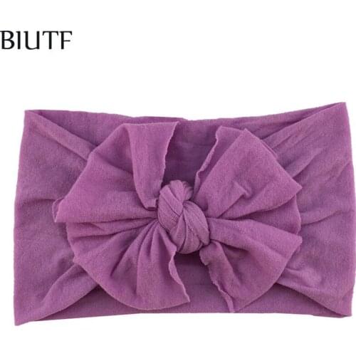 20pcs/lot Kids Chic Headwrap Wide Soft Elastic Nylon Headband with Bow Knot Babe Photo Props HB108