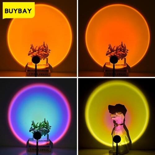 Dropshipping Free Shipping 2021 Hot Selling Sunset Projector Lamp Rainbow Atmosphere Night Light for Home Bedroom Coffe Decor