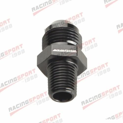 -8 AN Male To 1/4'' NPT Straight Adapter Pipe Thread Fitting Black