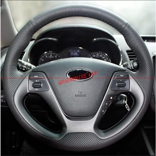 QDAEROHIVE Artificial micro fiber Leather Car Steering Wheel Cover for Kia K3 K2 Rio Ceed Cee'd Cerato 2013 2014 2015 2016 2017