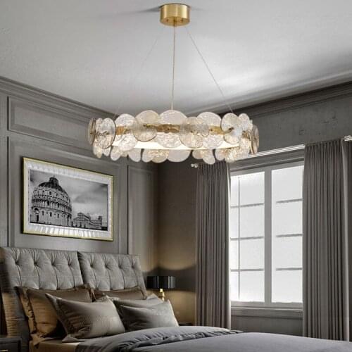 Luxury creative glass LED chandelier villa metal chandelier indoor lighting