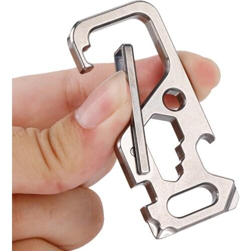 Rover Camel Titanium Multi Survival Tool Carabiner Folding keychain Bottle Opener Multi Function for Outdoor Camping