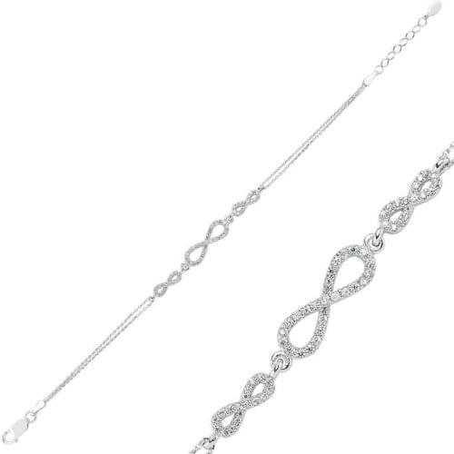 Tevuli 925 Sterling Silver Three Infinity Ladies Bracelet