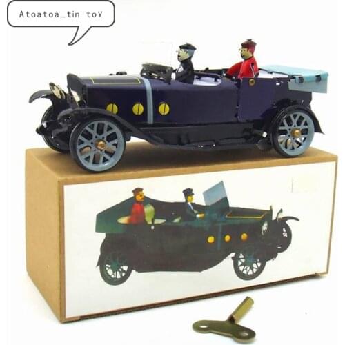 Vintage Retro convertible car Tin toy Classic Clockwork Wind Up Car Model Collection Tin Toy For Adult Kids Collectible Gift