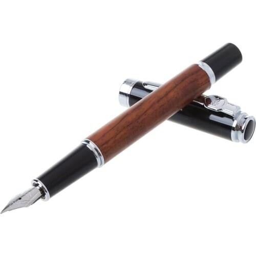 Vintage Style Pear Wood Barrel Fountain Pen 0.5mm Nib Business Office Gift
