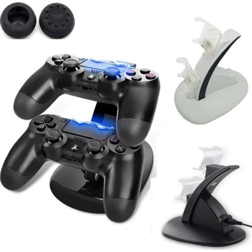 PS4 Controller Charger Charging Docking Station Stand Dual USB Fast Charging Station for Sony PS4 Pro / PS4 Slim LED Indicator