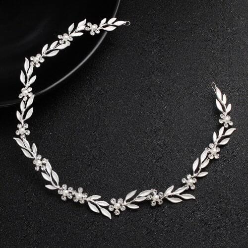 Gold/Silver Color Leaf Style Headbands Wedding Hair Jewelry Accessories Handamde Bridal Tiara Women Head Decoration Ornament