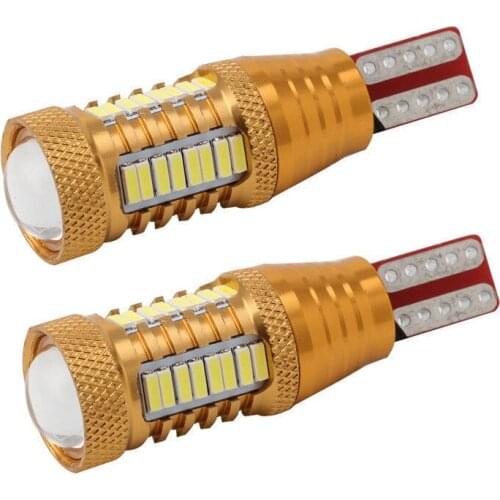 2pc Car Bulbs Led Reversing Light T15 Decoding Tail Light Believes Brake Light Gold shell high power width lamp reversing light