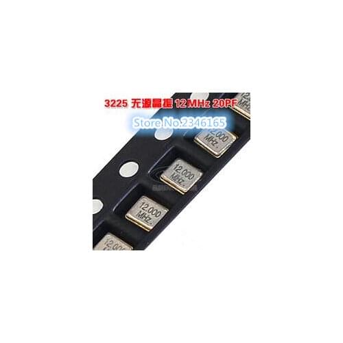 20pcs 12MHz 3.2x2.5 3225 passive SMD quartz crystal oscillator good quality and ROHS