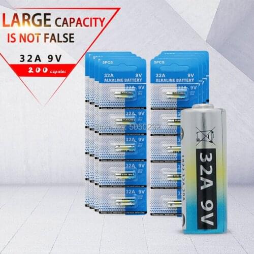 200pcs/lot 32A 9V Primary Dry Batteries LR32 29A L822 Alkaline Battery for Car Key Remote Control Industrial Packing