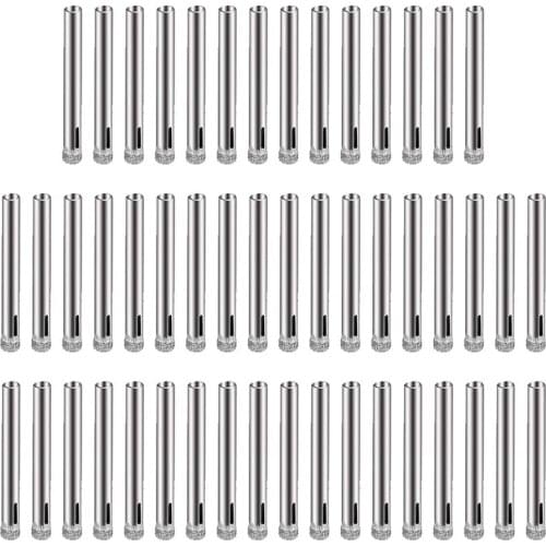 50Pcs Diamond Coated Drill Bit Set 6mm Diamond Tipped Hole Saw for Tile, Glass, Ceramics, Porcelain, Marble