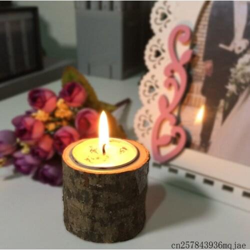 50pcs Wooden Pillar Holder Candle Stand Candle Holders Plant Flower Pot Wooden Ornaments for Wedding Bar Holiday Decoration
