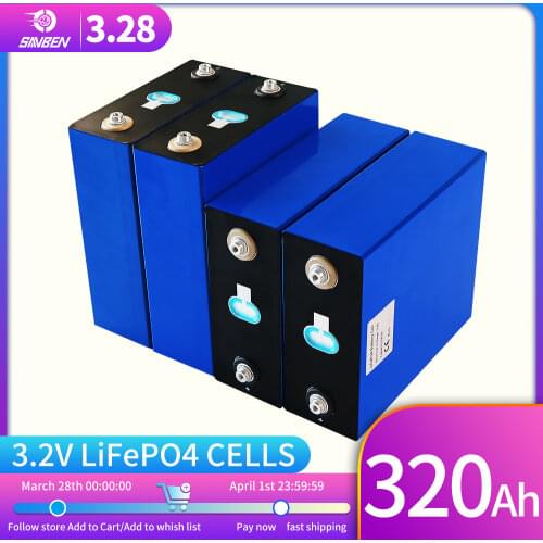 3.2V Lifepo4 320AH Brand New 8PCS 12V 24V 310AH Battery Pack DIY Rechargeable Solar Power EU US Tax Free Grade A 320ah Cells