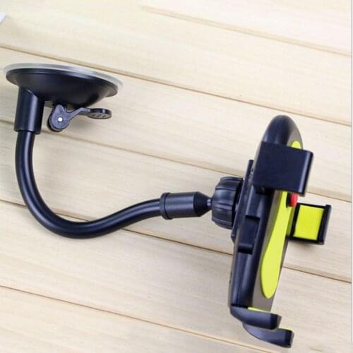 Car Smart Phone Holder Long Arm Windshield Mount Bracket Hose Automatic Lock Car Navigation Stand with Suction Cup Support