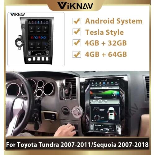 Car GPS For-Toyota Tundra 2007-2011 For Sequoia 2007-2018 auto navi multimedia player android auto radio head unit FM 13.6 inch