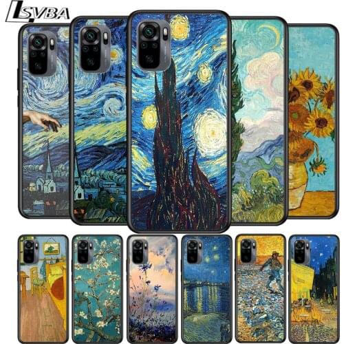 Van Gogh Oil Art for Xiaomi Redmi Note 10 10S 9 9T 9S 9Pro Max 8T 8Pro 8 7 6 5 Pro 5A 4X 4 Soft Black Phone Case