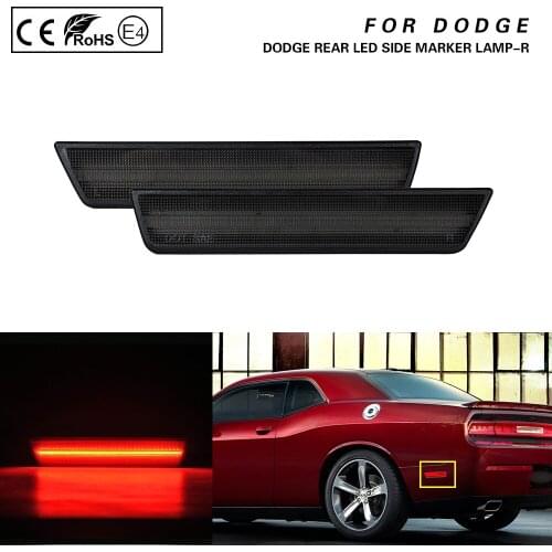 FOR Dodge Challenger 2008-2014 Charger 2011-2014 Smoked Rear LED Side Marker Lamp Red light US Version 2PCS