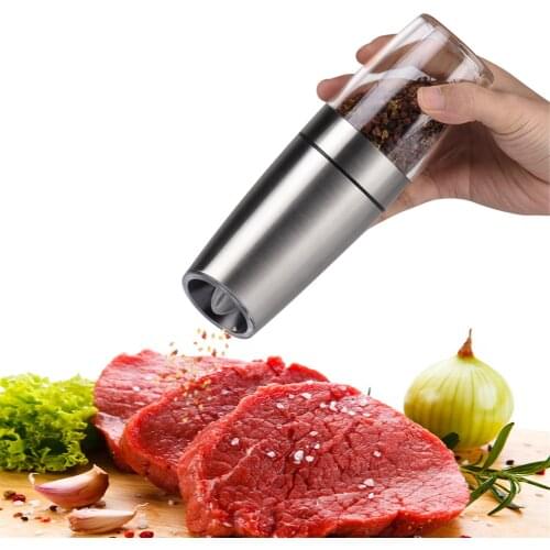 Pepper Mill Electric Gravity Auto Electric Salt And Pepper Grinder Operated Automatic Kitchen Tools Spice Mills With LED Light