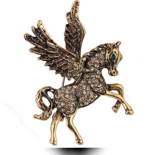 European And American Fashion Metal Shining Horse And Pony Temperament Lady Brooch Factory Shop