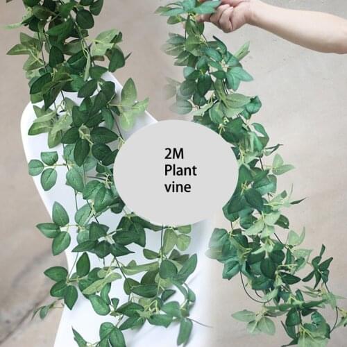 10pcs Artificial Plant 2M Rose Leaf Vine For Home Decoration Pipe hanging plants DIY Garden Fence Wedding Party Fake Plant