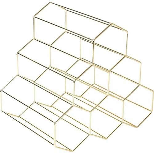 Creative Triangle 6 Bottles Wine Rack Metal Storage Holder for Kitchen Bar Wedding Party Decor