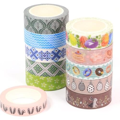 1 roll Happy Easters Day Easter eggs Rabbit Donuts Dandelion Decorative Washi Tape Scrapbooking Masking Tape Office Supply