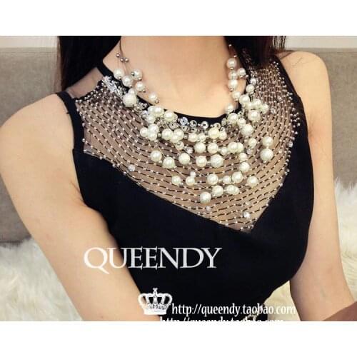 Fashion Party multilayer pearl necklace Accessories High-end Multilayer Beads Chain Women Simulated Necklace Factory Wholesale