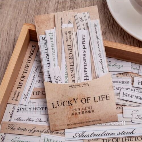 100Pcs/Bag Vintage English Theme Series Writable Sticker Package DIY Diary Journal Decoration Sticker Album Scrapbooking