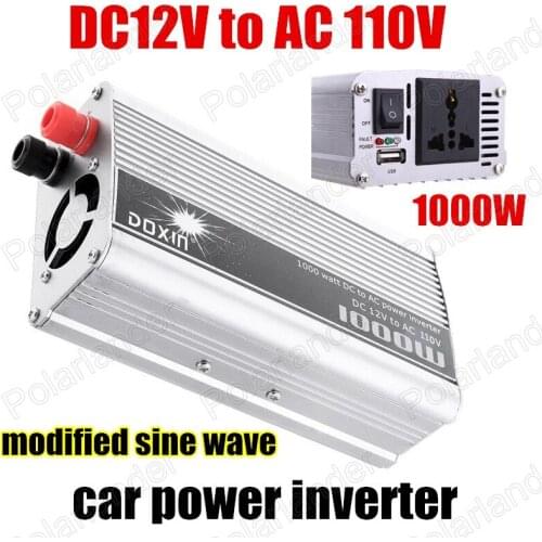 New 1000W Car Auto Battery Power Inverter Adapter USB Charger Converter DC 12V to AC 110V Modified Sine Wave