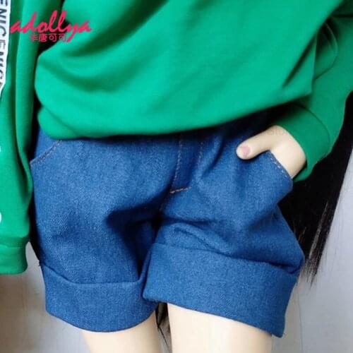Adollya BJD Clothes Doll Accessories Blue Pants Denim Shorts Clothes for Doll Casual Pants Suitable for 1/3 1/4 1/6 Dolls