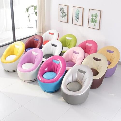 Small Apartment Childrens Single Sofas Living Room Bedroom Lazy Reclining Sofa Rotatable Home Furniture Balcony Leisure Chairs