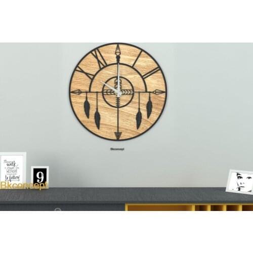 Orkhon Wall Clock Black Light Oak Decoration Living Room Wall Decor Home Living Room Decoration