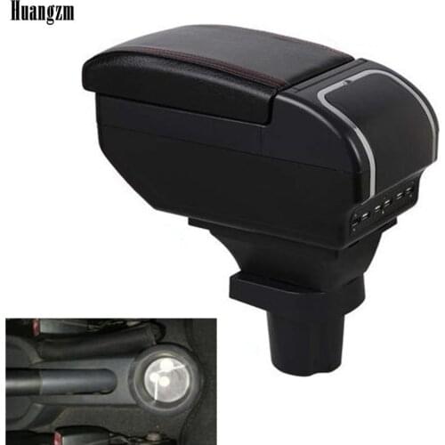 For Mitsubishi Colt Armrest box central Store content box with cup holder ashtray with 9USB interface