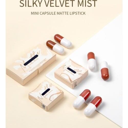6 Colors Lipstick Matte velvet Waterproof Capsule Designed Lip Gloss Non-Stick Cup Long Lasting Portable Lips Makeup Cosmetic