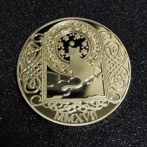 Tooth Fairy Gold Plated 30*3mm Commemorative Coins Lovely Cat Creative Kids Tooth Change Gifts