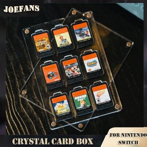 For Nintendos Switch Accessories NS Game Cards Case Transparent Portable 9 in 1 Shockproof Clear Crystal Hard Shell Storage Box