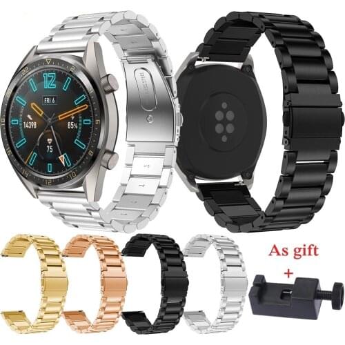 Original strap For Huawei watch GT watch band For Xiaomi Huami Amazfit Stratos 2 2S bracelet 22mm Stainless steel Belt Wristband