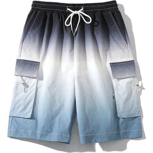 Cargo Shorts Men Cool Gradient Summer Hot Sale Streetwear Casual Men Short Pants Brand Clothing Comfortable Men Cargo Shorts
