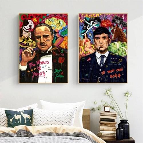 Modern Celebrity Canvas Painting Graffiti Portrait Wall Art Poster And Picture For Living room Room Bedroom Home Decor Pictures