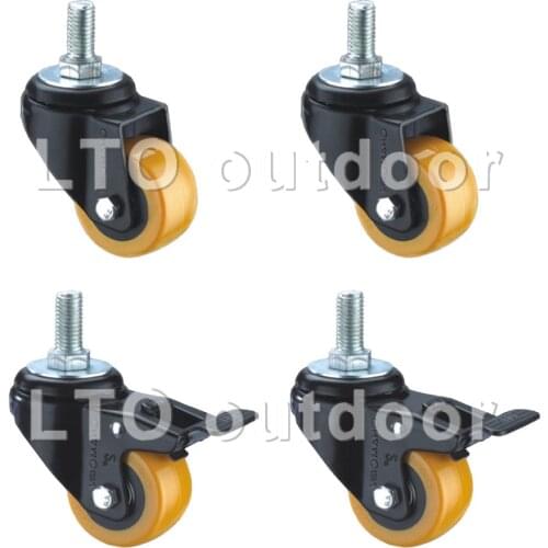 Heavy Duty 360 Degree Swivel Caster Wheels PU Silent Wheels for Carts Cabinet Dining Car Furniture Home Accessories